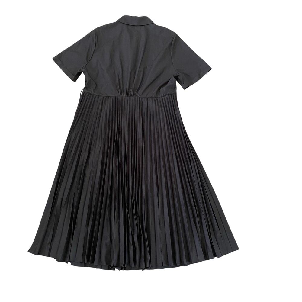 NWT LK Bennett Cally Pleated Shirt Dress Women's 16 Black Preppy Designer Office - Picture 6 of 15